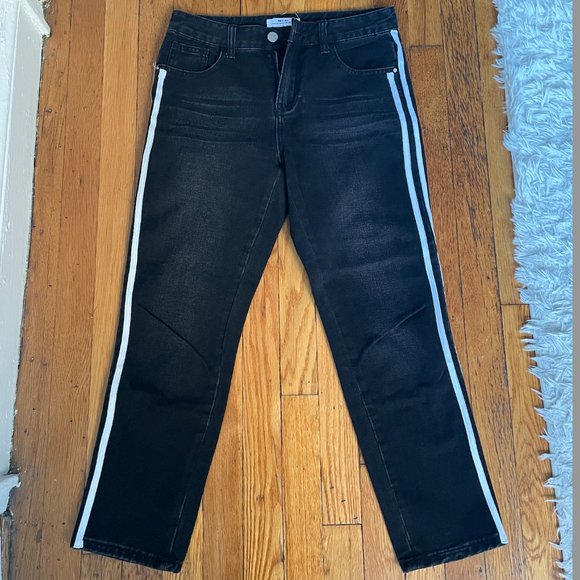 Nasty Gal Black Jeans with White Accents | Size: US 2 - Picture 2 of 4